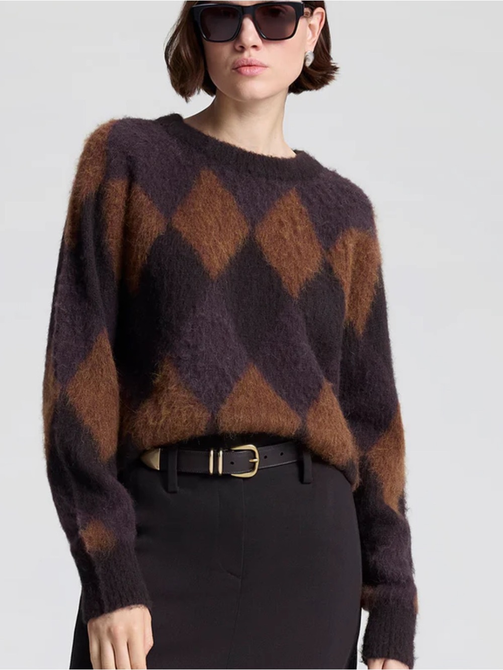 A.L.C. Ezra Brushed Argyle Alpaca sweater, BNWOT